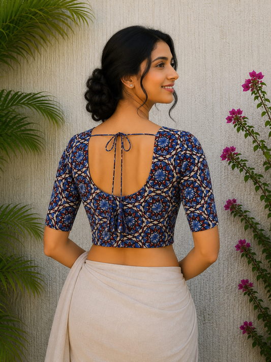 AJRAKH HANDBLOCK PRINTED READYMADE BLOUSE