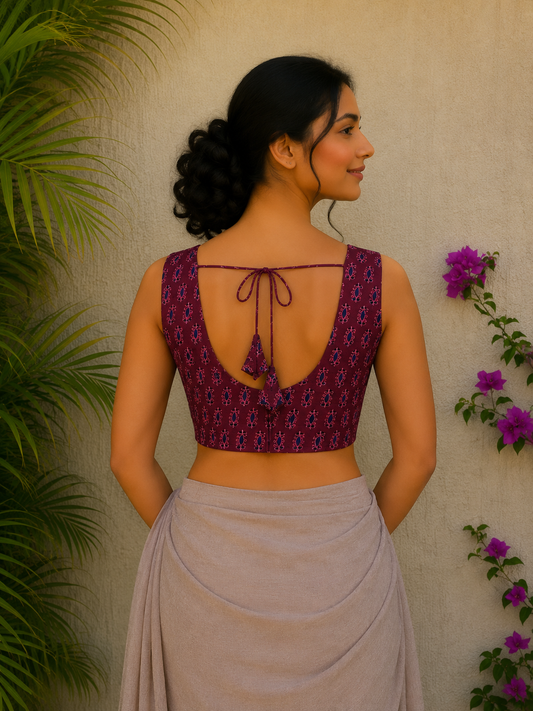 MAROON PAISLEY READYMADE BLOUSE