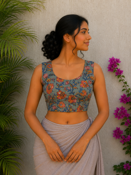 SAGE GREEN READYMADE BLOUSE