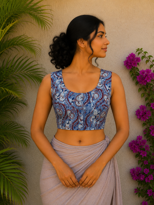 INDIGO DABU JAAL READYMADE BLOUSE