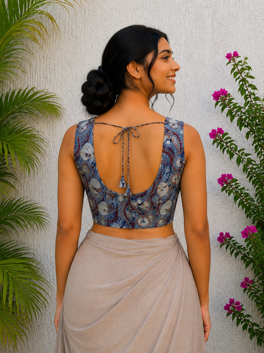 INDIGO DABU JAAL READYMADE BLOUSE