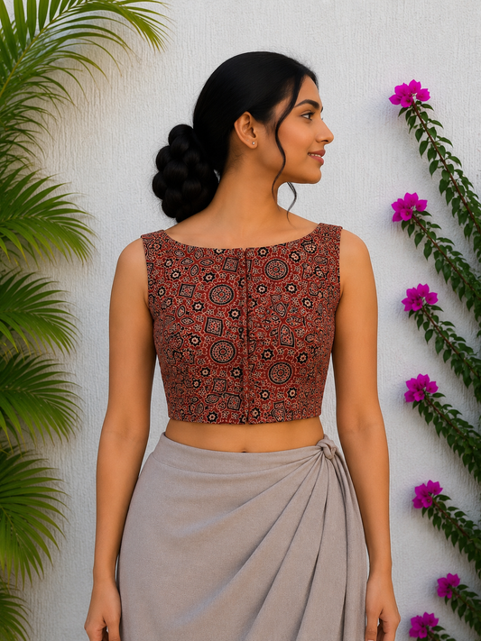 MAROON RIYAL SILK READYMADE BLOUSE