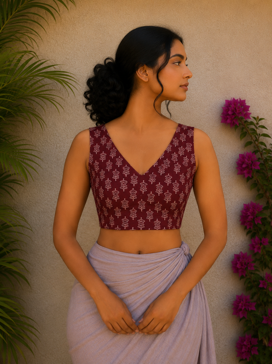RUST MAROON READYMADE BLOUSE