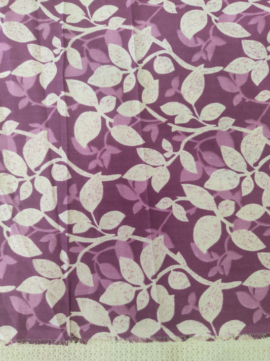 PURPLE FLORAL JAAL PATTERN HANDPRINTED COTTON FABRIC