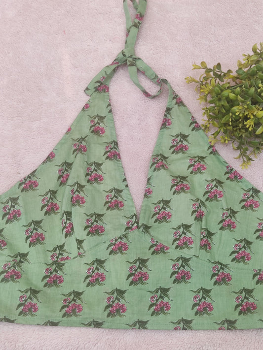Knotting Pista Green Sanganeri Butti