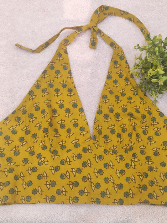 Knotting Mustard Ajrakh Butti