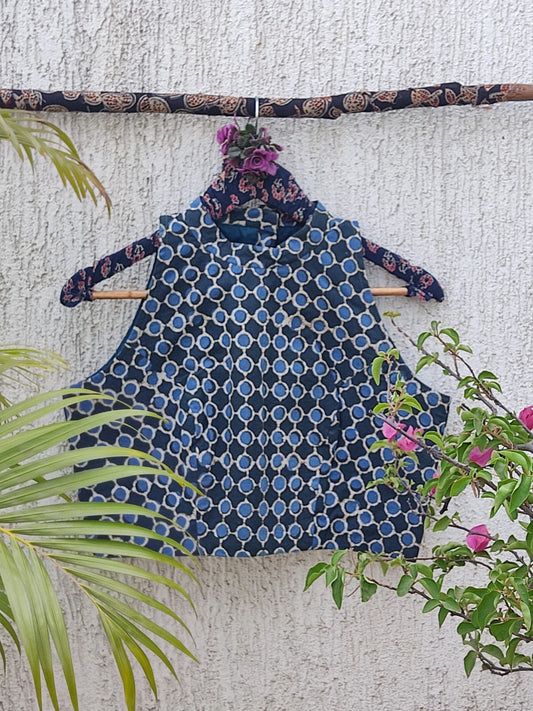 INDIGO GEO DABU READYMADE BLOUSE