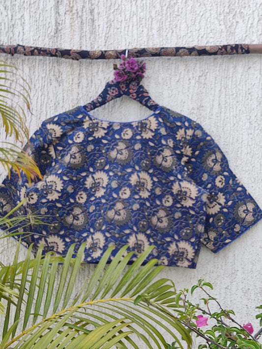 INDIGO KALAMKARI READYMADE BLOUSE