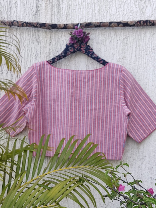 PINK WOVEN STRIPES READYMADE BLOUSE