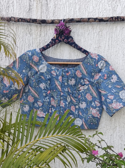 GREY BLUE READYMADE BLOUSE