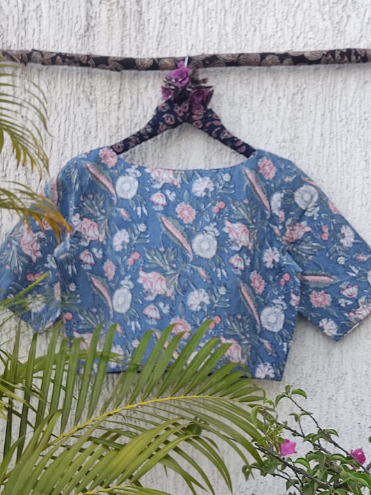 GREY BLUE READYMADE BLOUSE