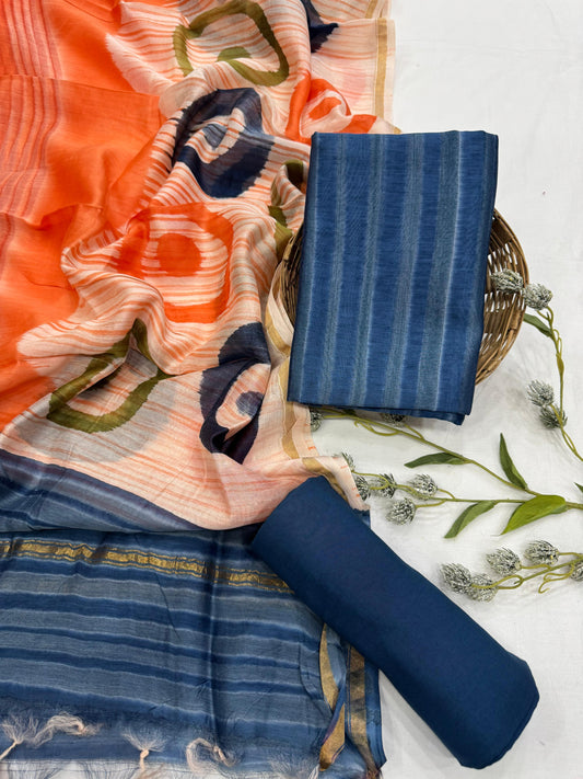 Authentic handloom Chanderi silk suit material