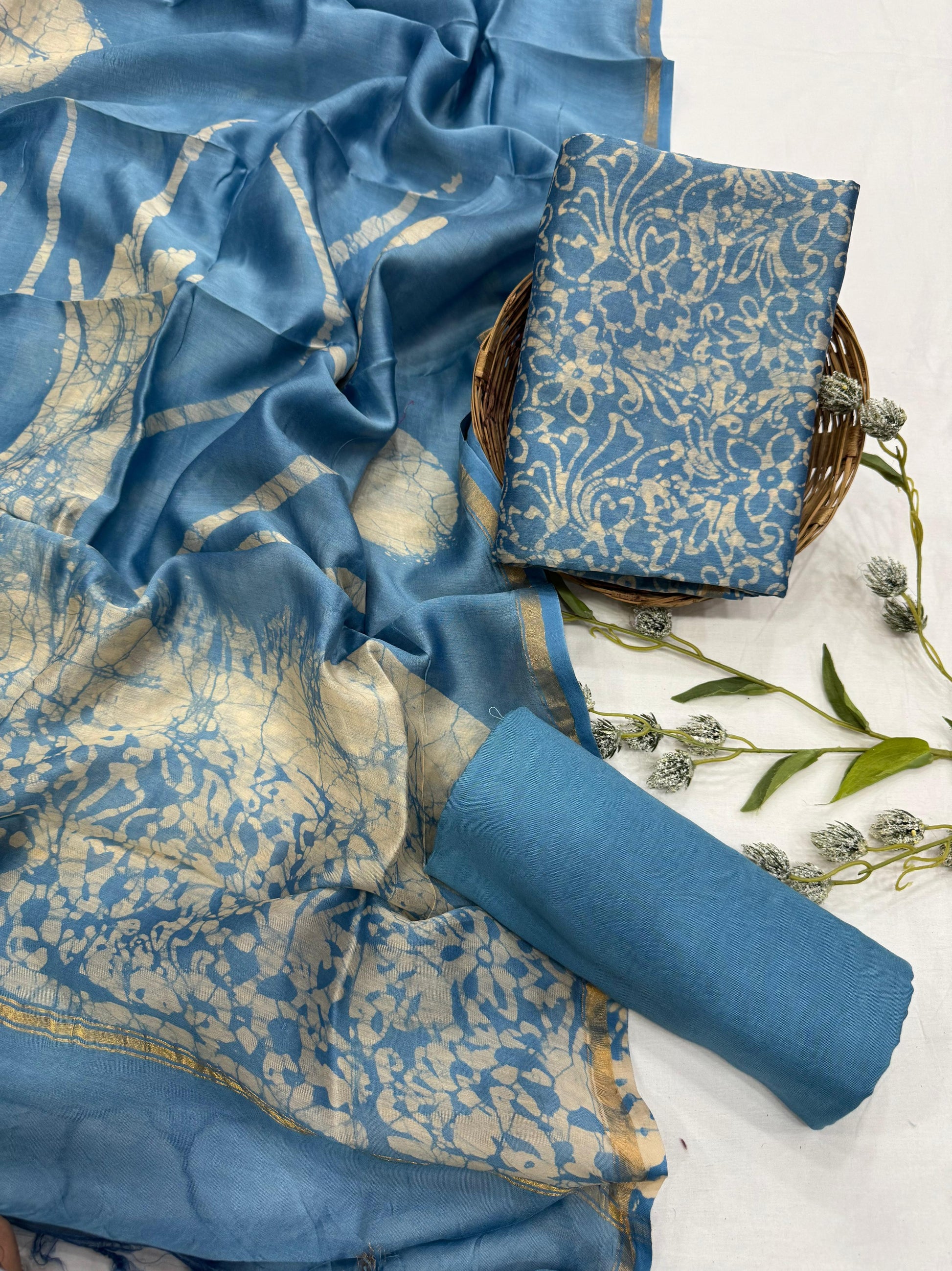 Soft and sheer Chanderi silk fabric for women