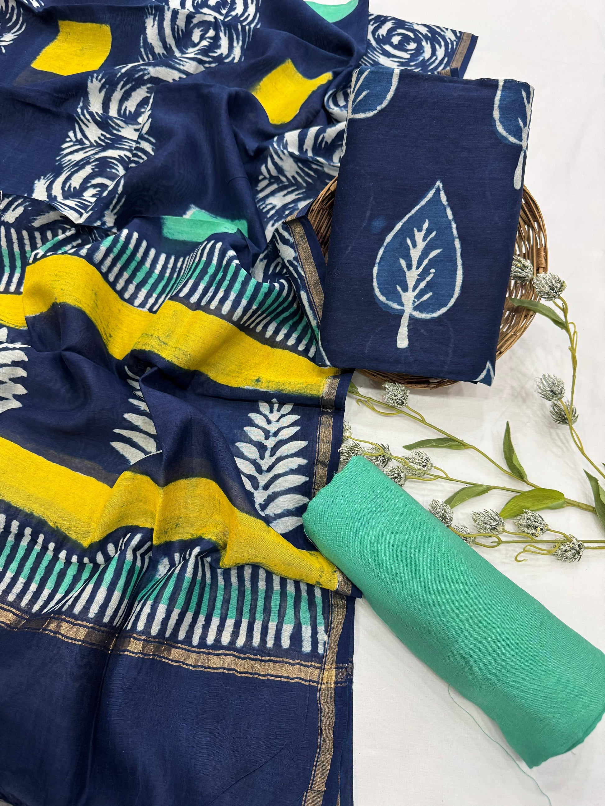 Elegant lightweight Chanderi silk fabric for kurta