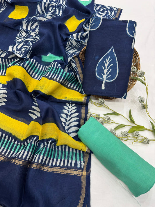 Elegant lightweight Chanderi silk fabric for kurta