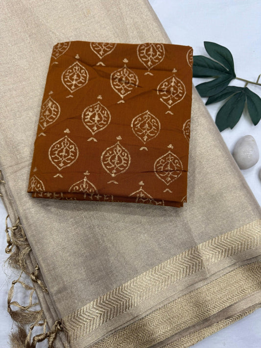 GOLDEN TISSUE SAREE 4