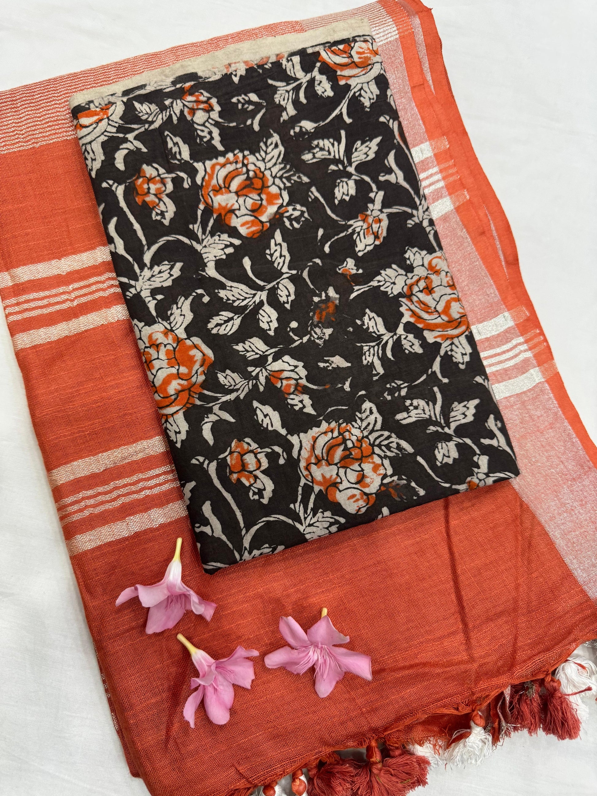 Cotton linen saree perfect for workwear