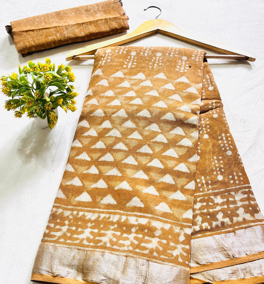 PERRENIAL COTTON LINEN SAREE