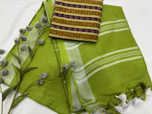 Soft Cotton Linen Saree – Perfect for Office & Daily Wear