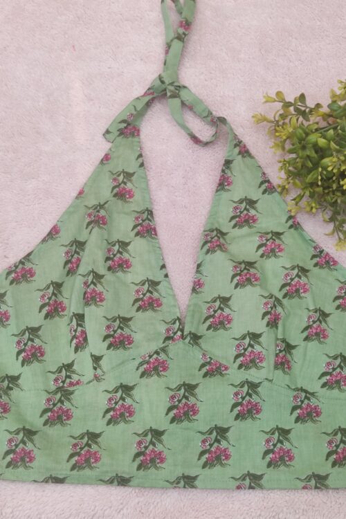 Knotting Pista Green Sanganeri Butti