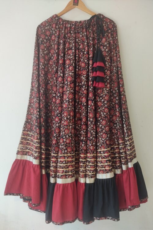 E-HALO COLLECTION BLACK MAROON SKIRT