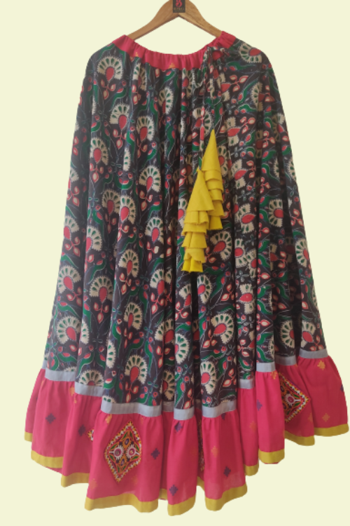 E-HALO COLLECTION KALAMKARI BIRD SKIRT