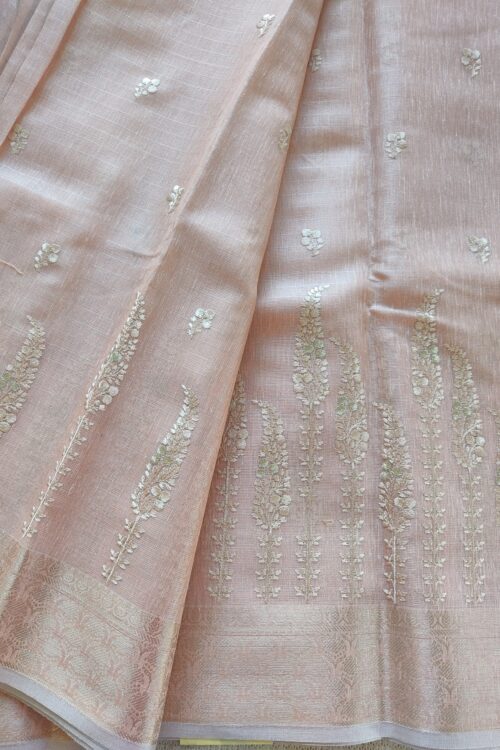 PEACH PHOOL HANDWOVEN KOTA ZARI SAREE