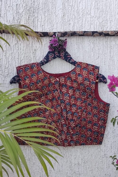 MAROON SANGANERI READYMADE BLOUSE