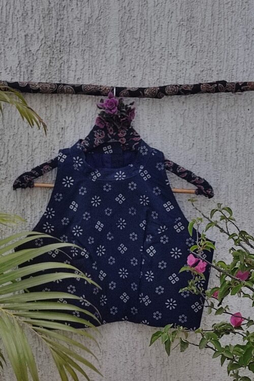 INDIGO BANDHINI PRINTED READYMADE BLOUSE