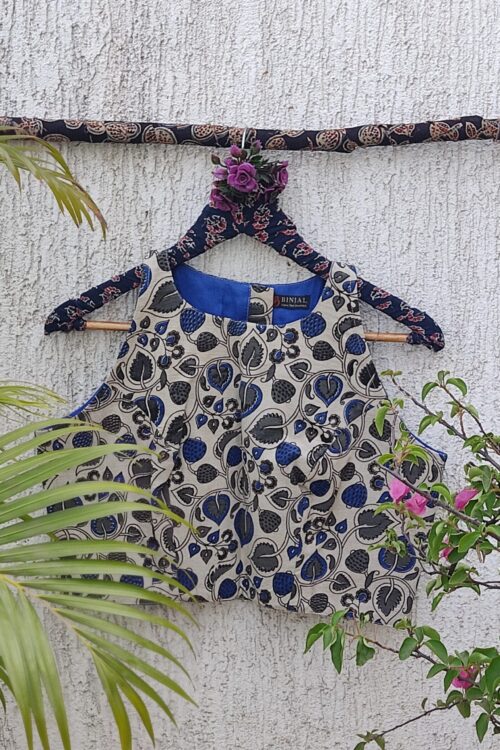 CREAM KALAMKARI READYMADE BLOUSE