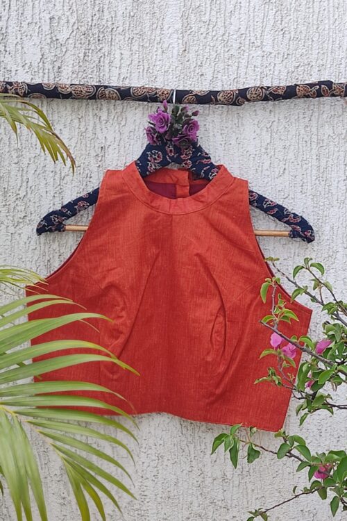 ORANGE HANDLOOM READYMADE BLOUSE