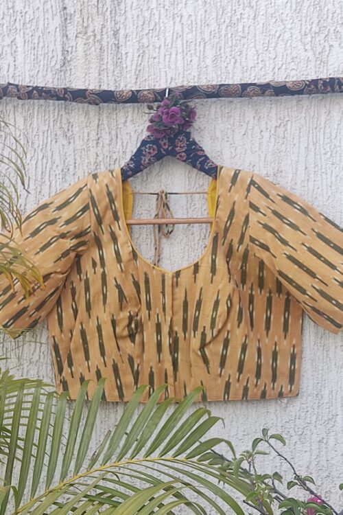 MUSTARD IKAT WOVEN READYMADE BLOUSE