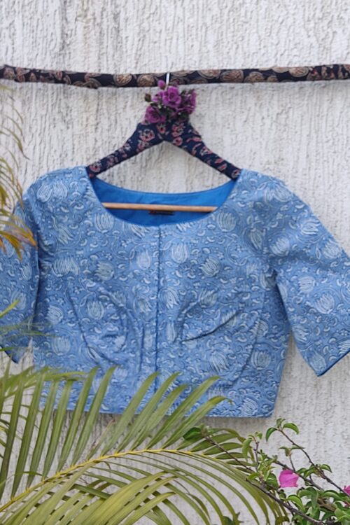 BLUE LOTUS PRINT READYMADE BLOUSE