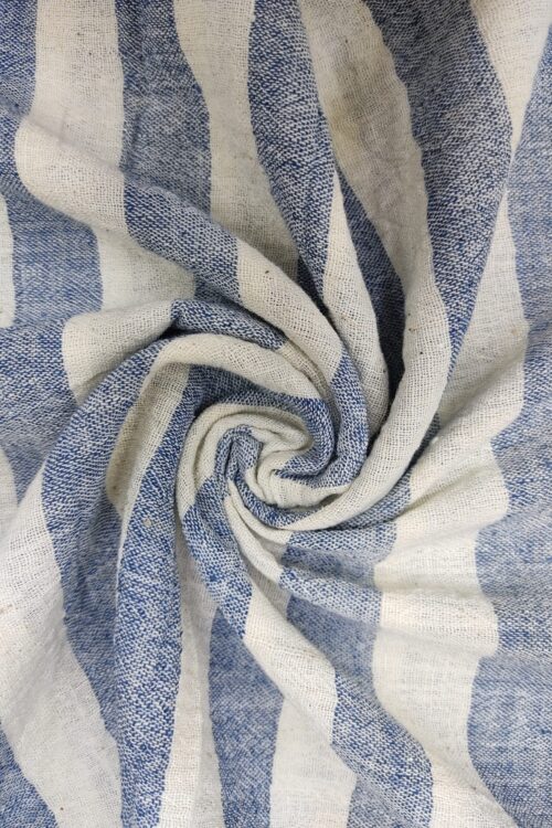 INDIGO – ORGANIC KALA COTTON HANDLOOM STRIPES FABRIC