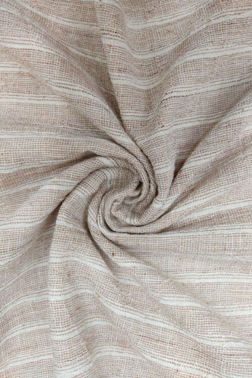 BEIGE – ORGANIC KALA COTTON HANDLOOM STRIPES FABRIC