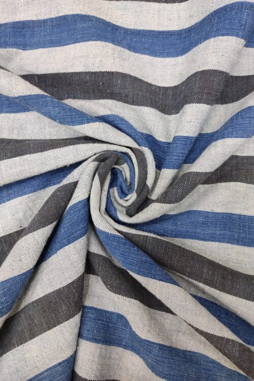 INDIGO – ORGANIC KALA COTTON HANDLOOM STRIPES FABRIC