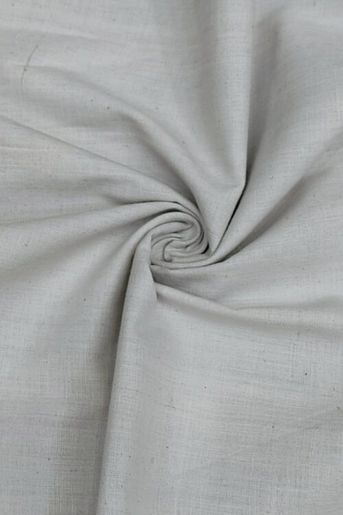 ASH WHITE –  HANDLOOM COTTON KHADI FABRIC