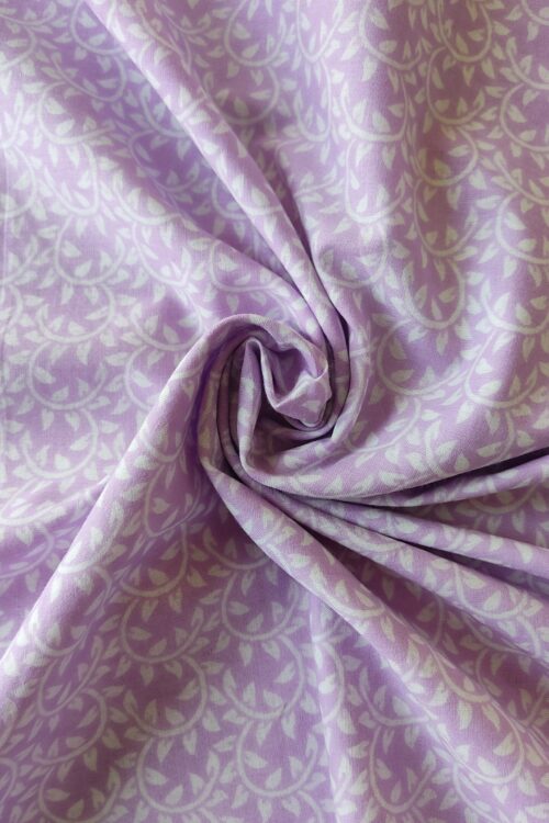 LIGHT PURPLE JAAL HANDBLOCK PRINTED COTTON FABRIC