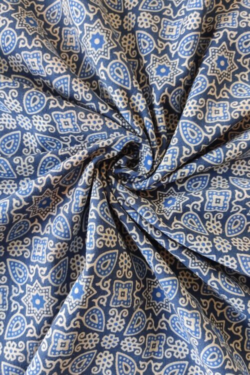 BLUE PRINTED COTTON FABRIC