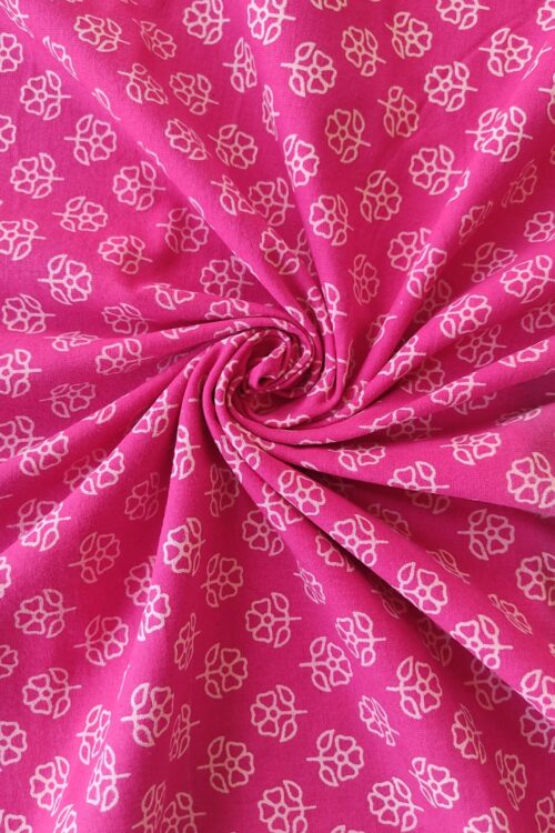 FUSCHIA PRINTED COTTON FABRIC