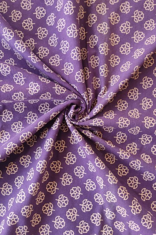 PURPLE PRINTED COTTON FABRIC