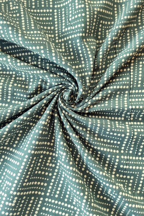 GREEN PRINTED COTTON FABRIC